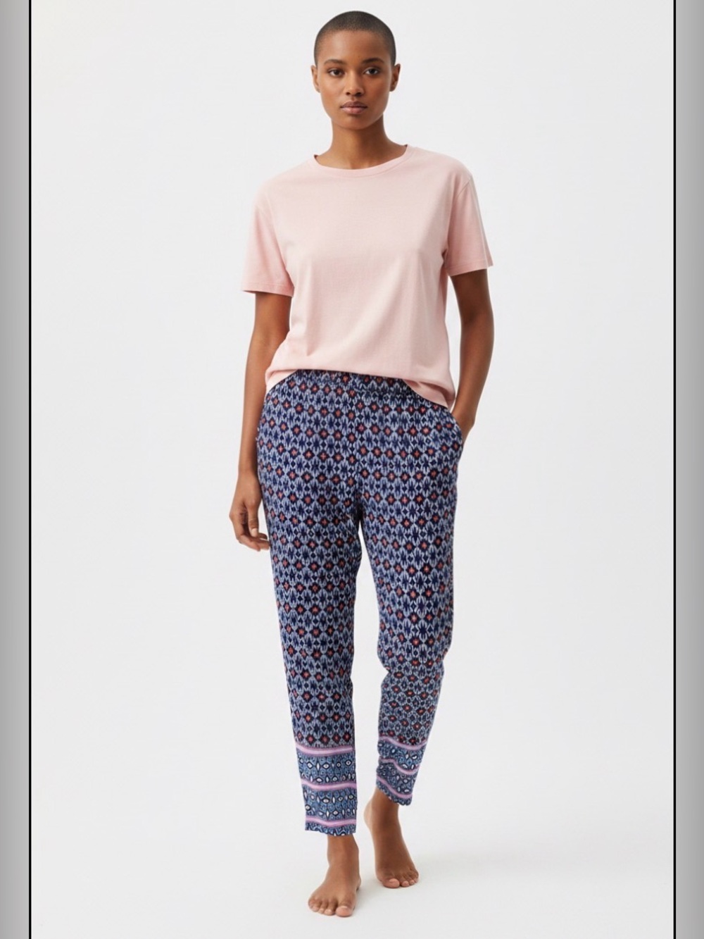 Zara Geometric Print pants with Elastic Waist